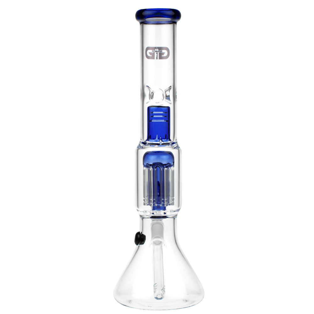 Grace Glass 8-arm Tree Perc Beaker Base Glass Ice Bong | Blue - Back View 