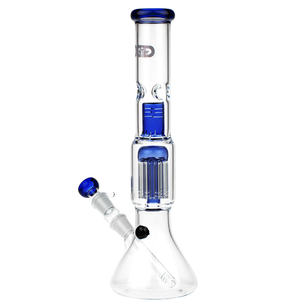 Grace Glass 8-arm Tree Perc Beaker Base Glass Ice Bong | Blue - Side View 4