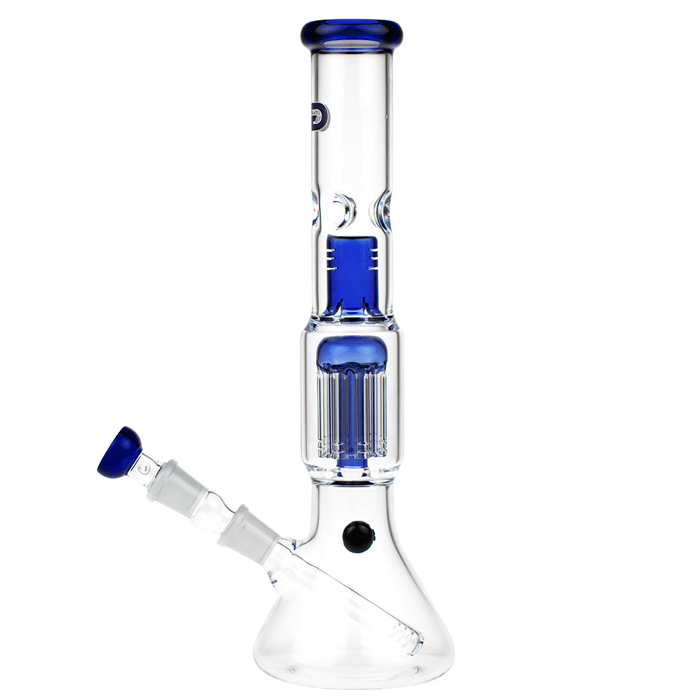 Grace Glass 8-arm Tree Perc Beaker Base Glass Ice Bong | Blue - Side View 3