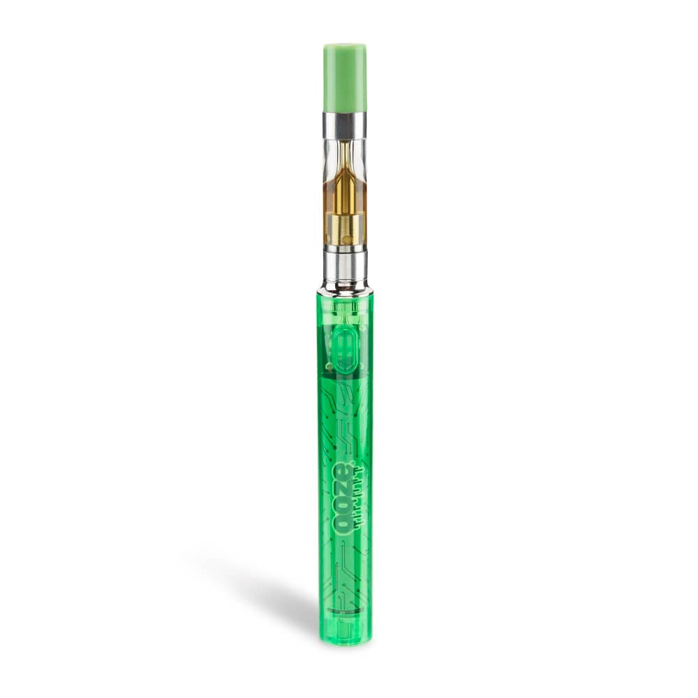 Ooze Slim Clear Series Transparent 510 Vape Battery | Green | with cartridge 
