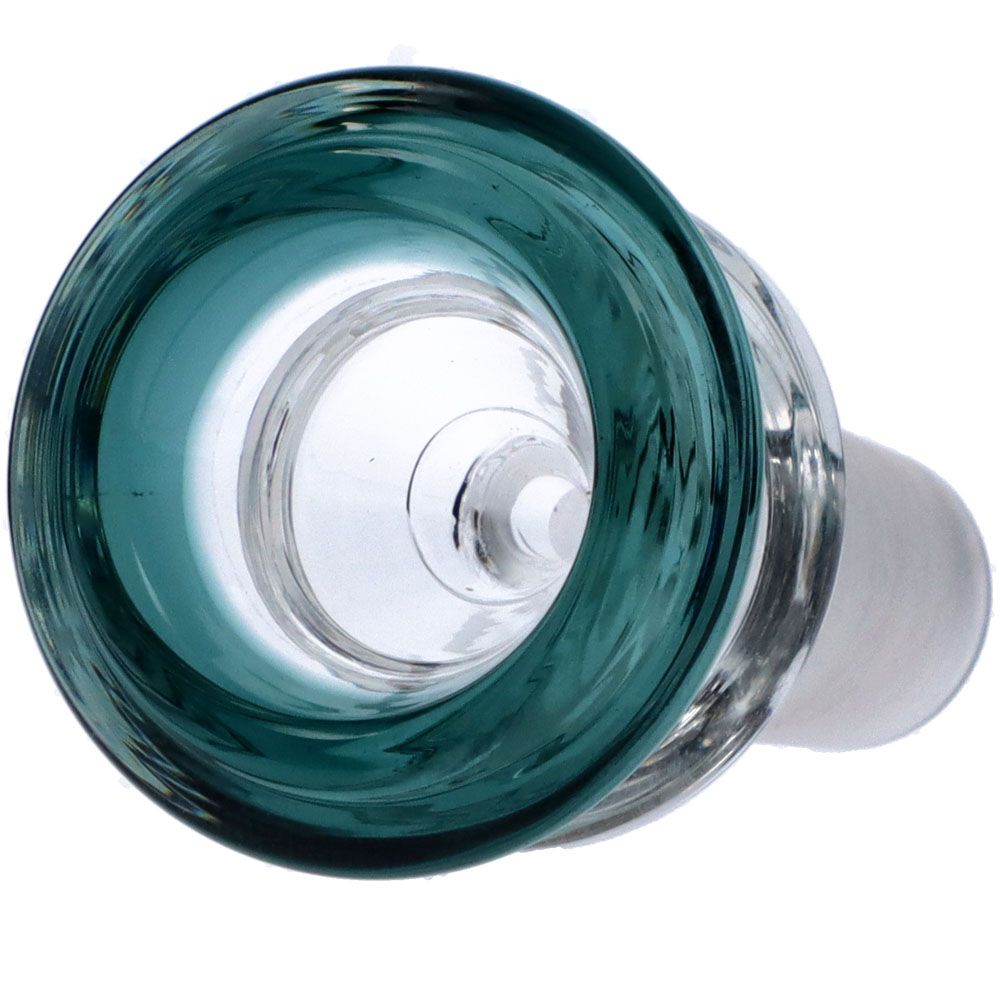 Concave Colored Glass Male Herb Bowl | Horizontal Turquoise  