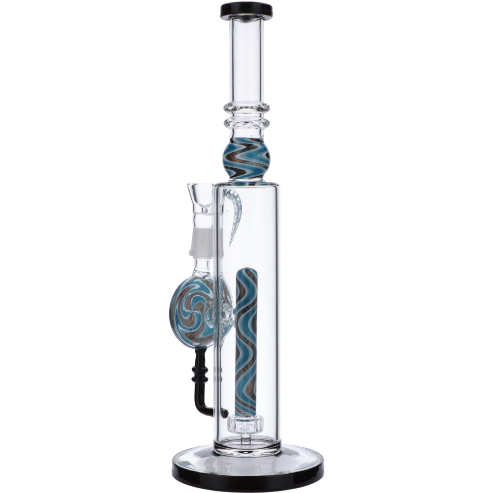 Straight Bong with Wig Wag Showerhead Perc | 12.5 inch | Black | Side view 3