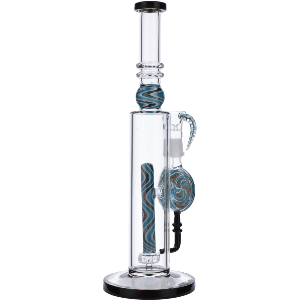 Straight Bong with Wig Wag Showerhead Perc | 12.5 inch | Black | Side view 4
