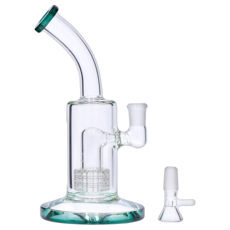 GC Bent Neck w/ Matrix Perc & Color Accents Water Pipe - 8 in.