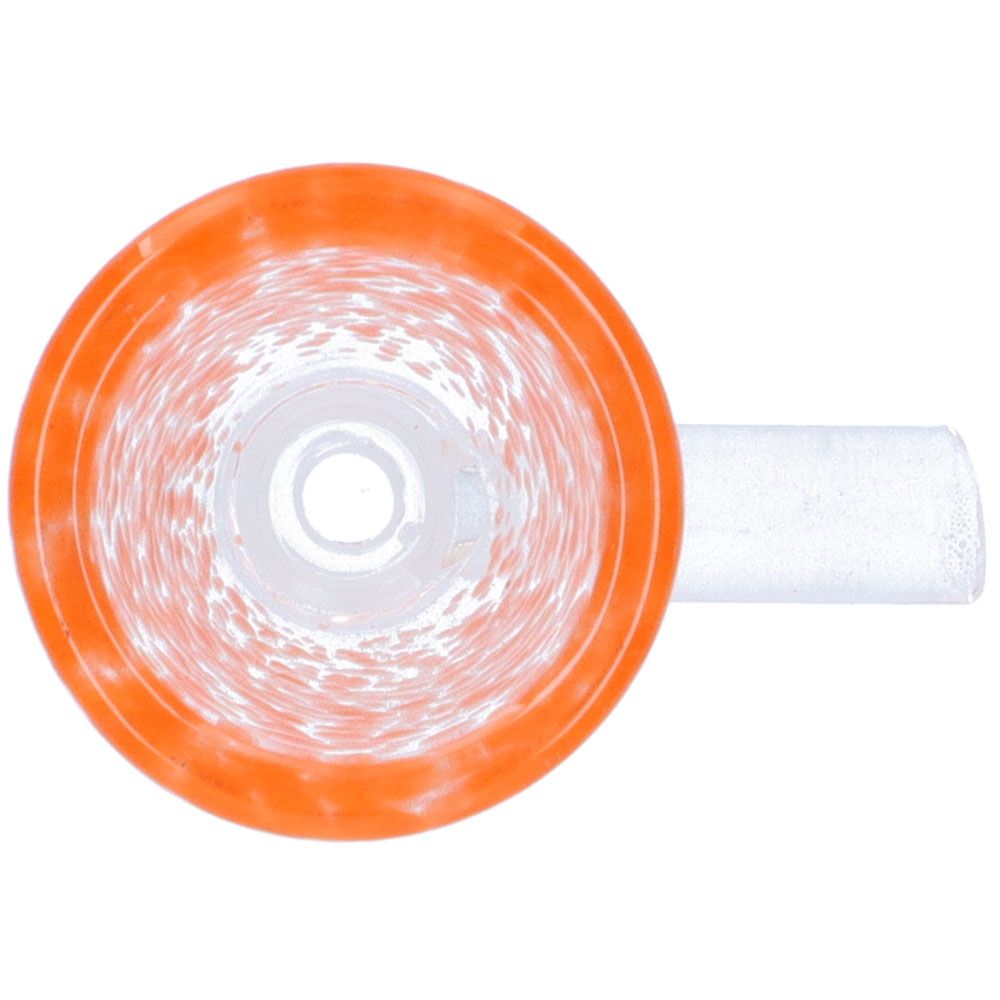 Glass Herb Bowl with Colored Frit Finish | 14.5mm | Orange | Top view 