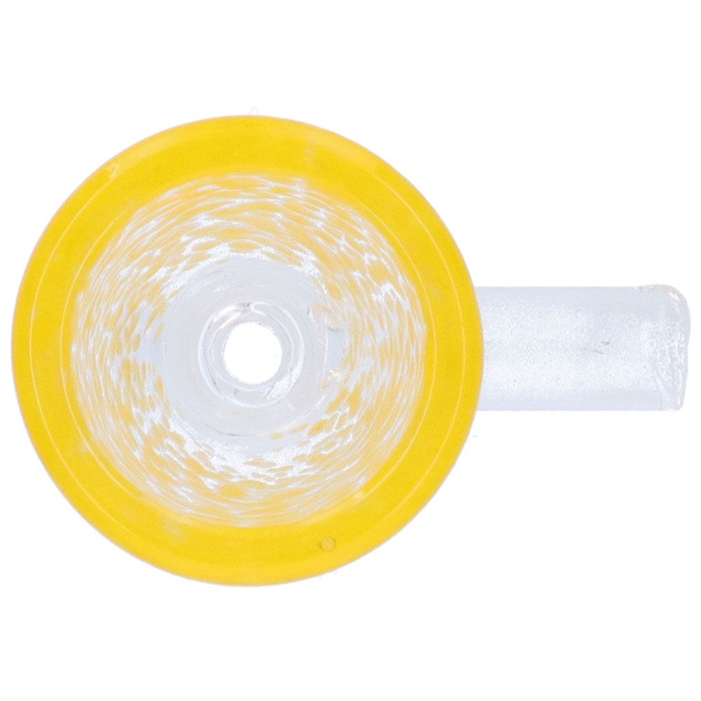 Glass Herb Bowl with Colored Frit Finish | 14.5mm | Yellow | Top view 