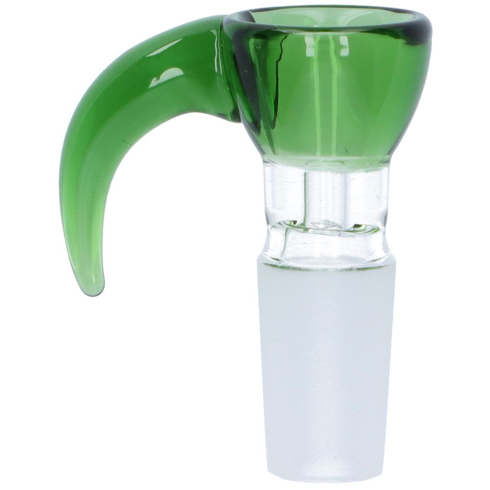 Glass Herb Bowl with Colored Top and Handle | 14.5mm | Green | Side view