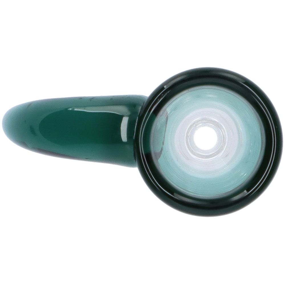 Glass Herb Bowl with Colored Top and Handle | 14.5mm | Teal | Top view