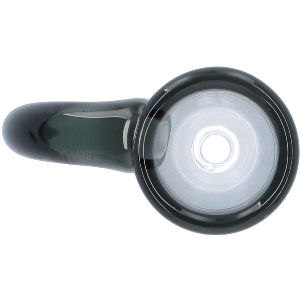 Glass Herb Bowl with Colored Top and Handle | 14.5mm | Transparent Black | Top view