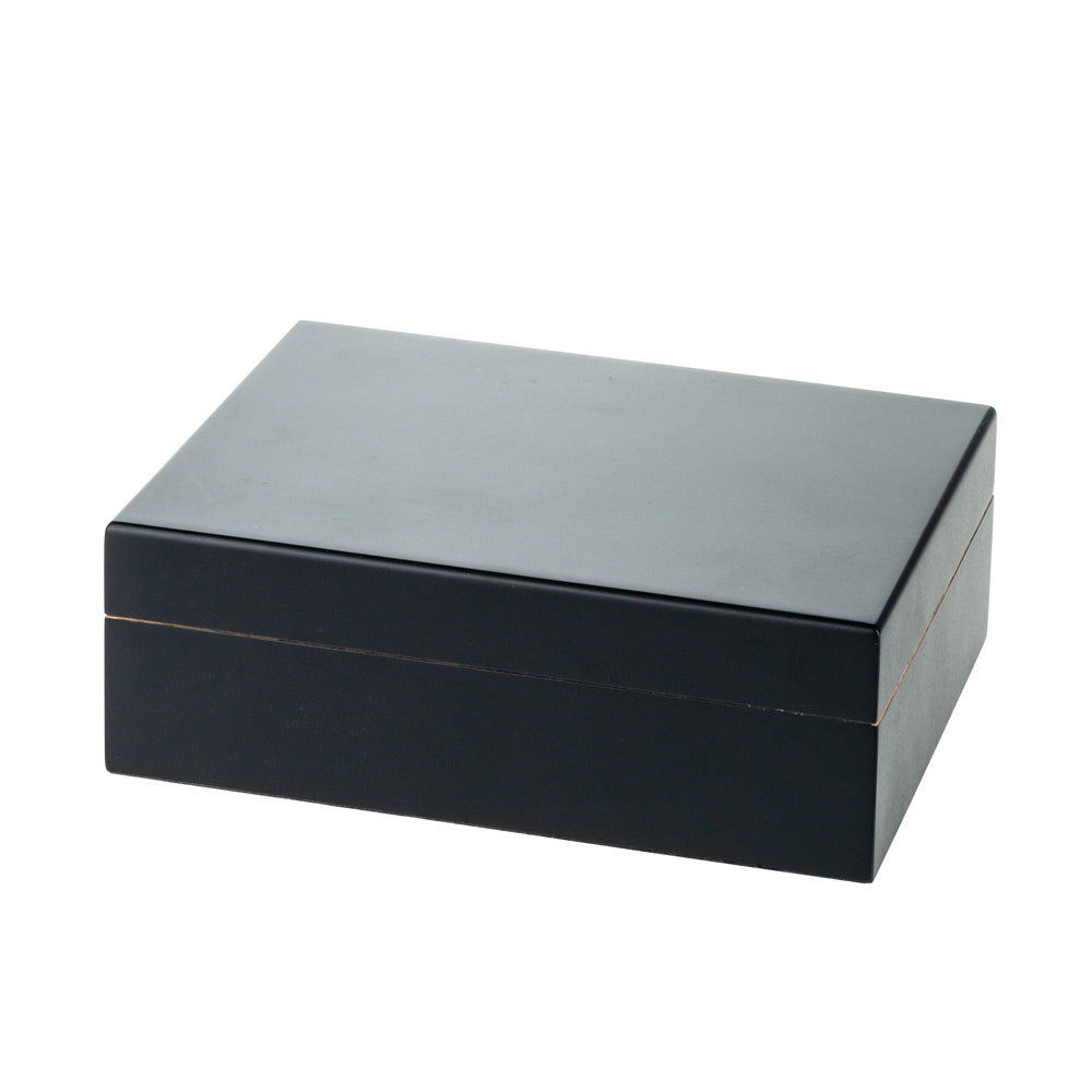 Sigaro Personal Humidor Wood Box with Hygrometer | Black