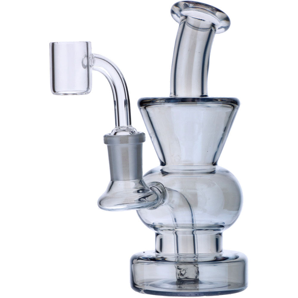 Curvy Base Bubbler with Fixed Downstem | Blue | Side view 5