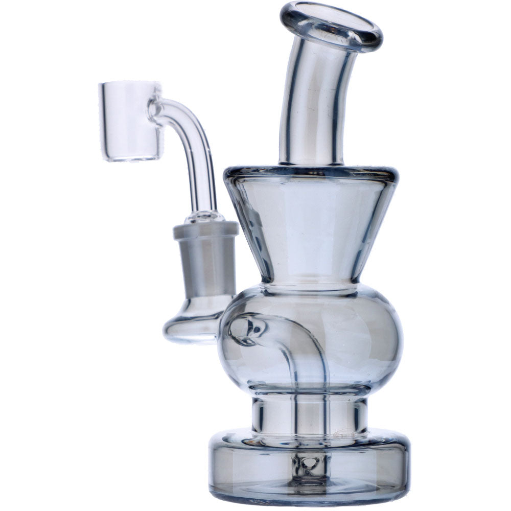 Curvy Base Bubbler with Fixed Downstem | Blue | Side view 2