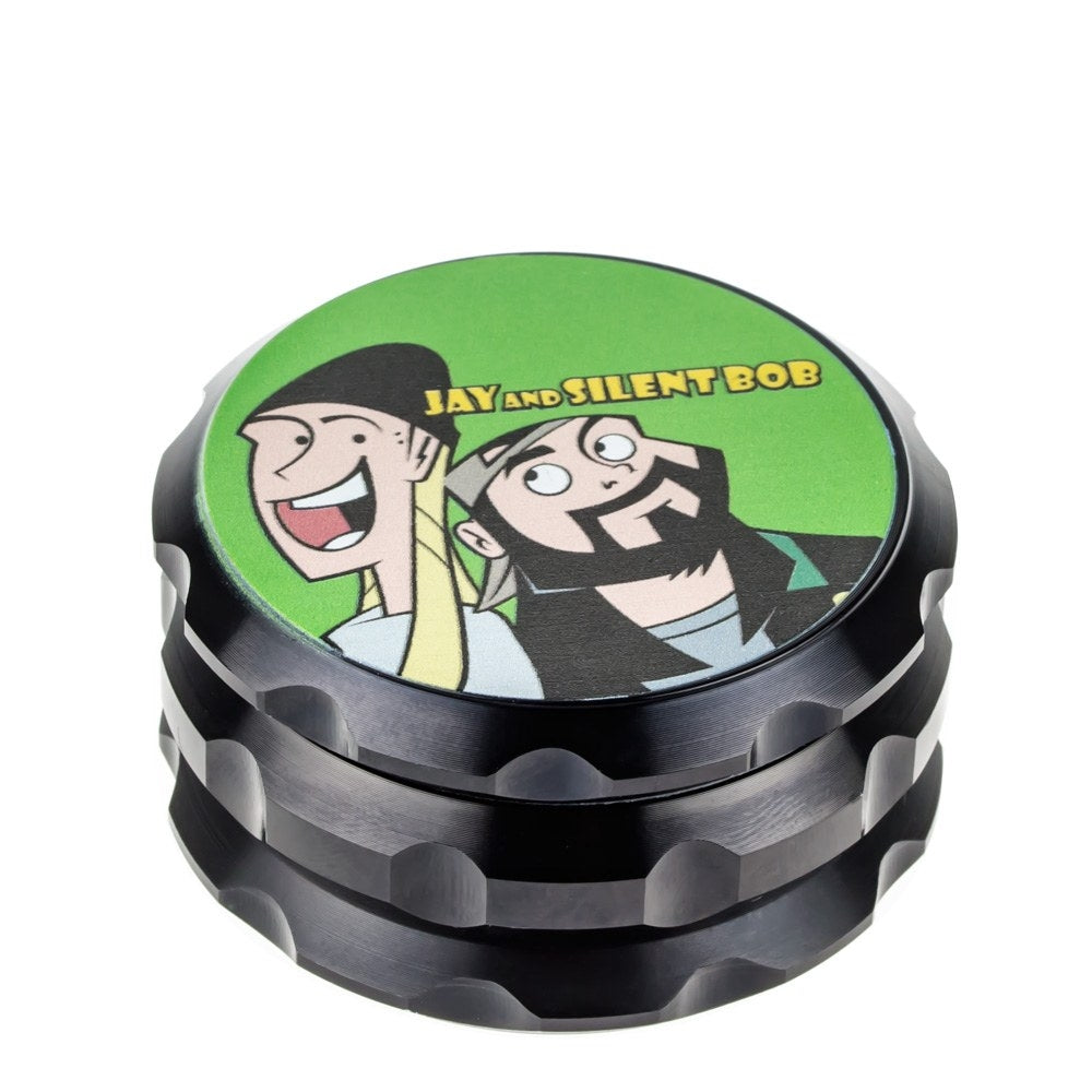 Jay and Silent Bob Aluminum Grinder | Jay & Bob | Black - Top View 