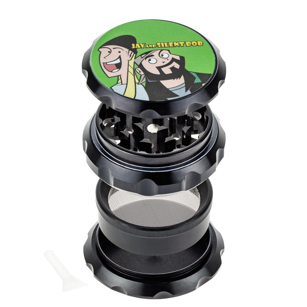 Jay and Silent Bob Aluminum Grinder | Jay & Bob | Black - Disassembled
