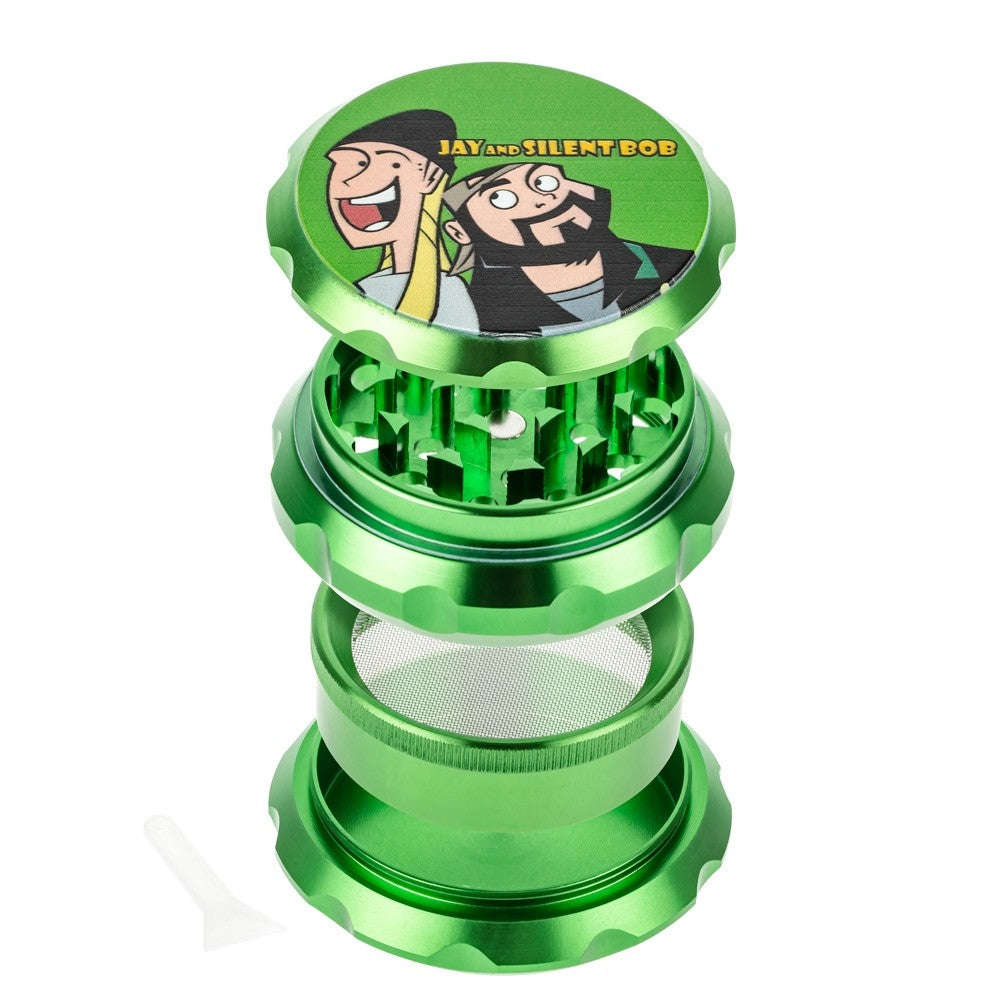 Jay and Silent Bob Aluminum Grinder | Jay & Bob | Green - Disassembled