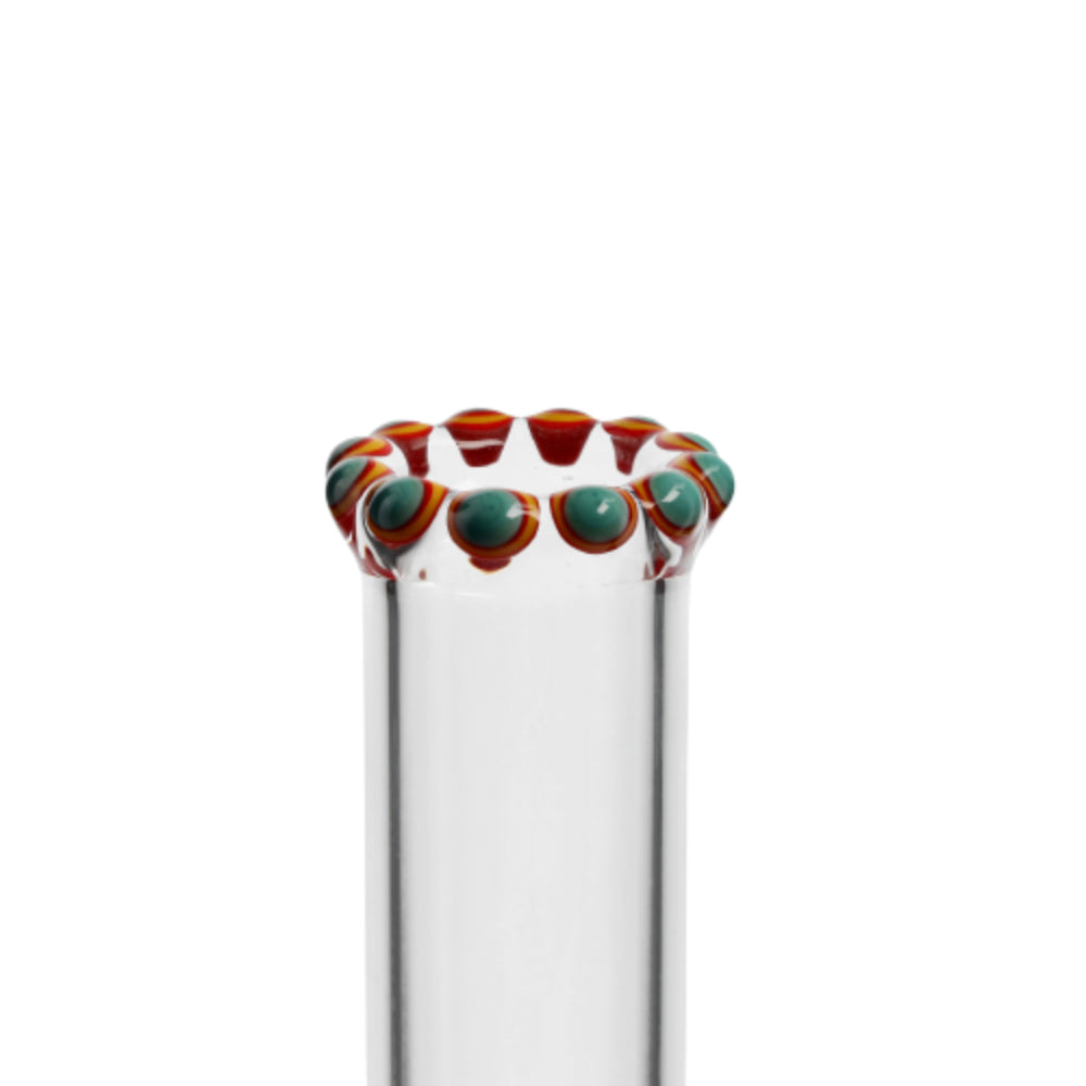 Jerome Baker Designs and EHLE. Dichro Beaker Ice Bong | Rimmed Mouthpiece with Colored Marbles