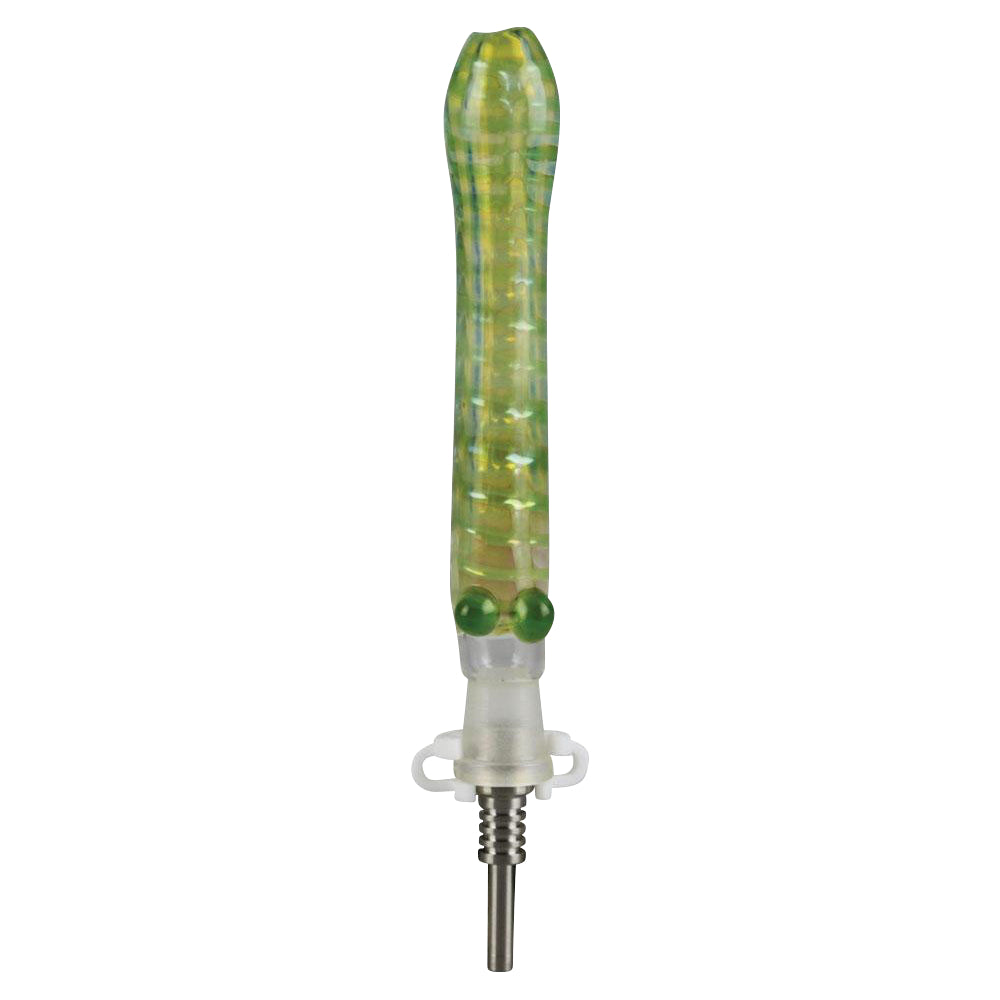 Glass Dab Collector Straw with 10mm Titanium Tip | Green
