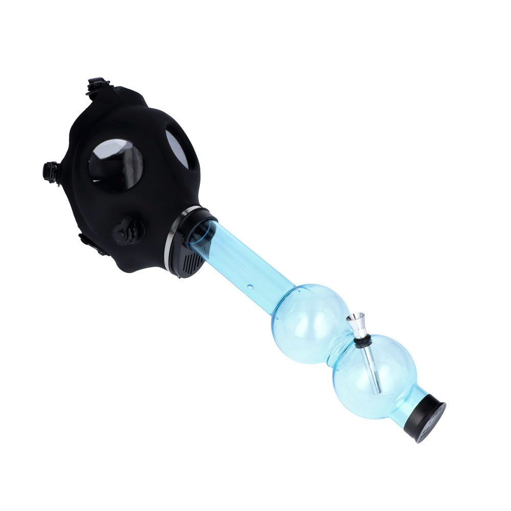 Silicone Gas Mask Bong with Acrylic Double Bubble Tube | Black