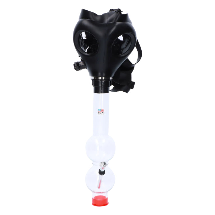 Silicone Gas Mask Bong with Acrylic Double Bubble Tube | Black