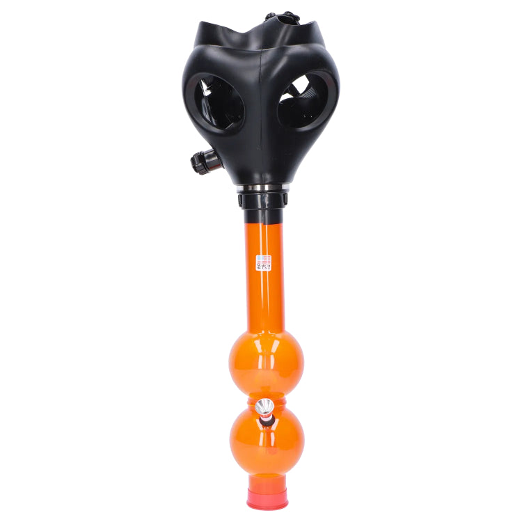 Silicone Gas Mask Bong with Acrylic Double Bubble Tube | Black