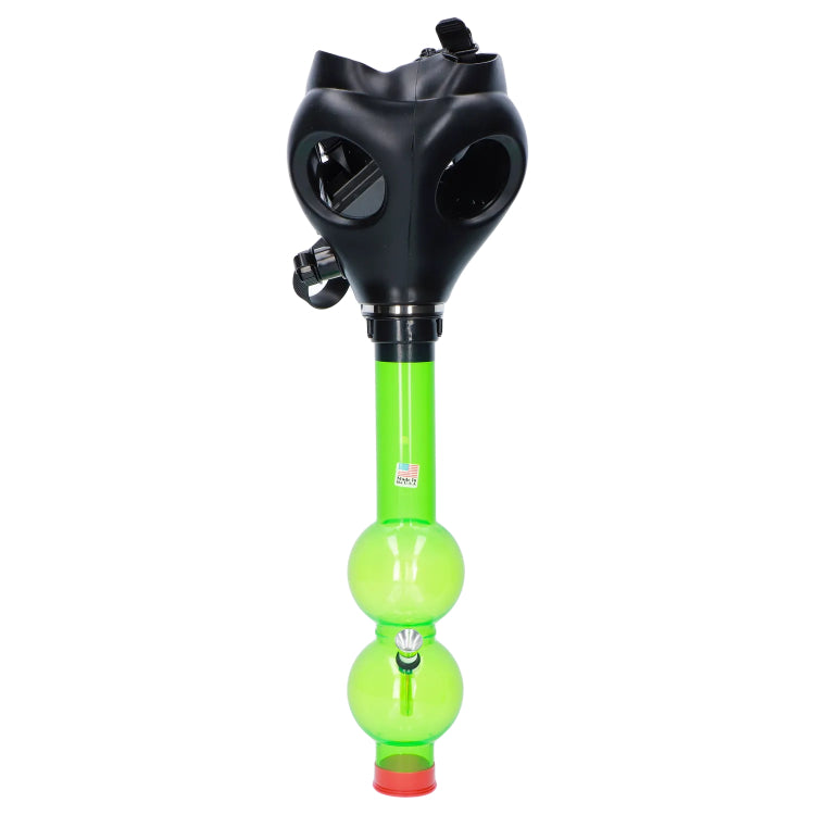 Silicone Gas Mask Bong with Acrylic Double Bubble Tube | Black