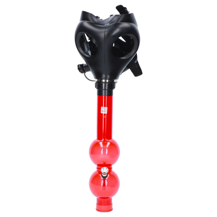 Silicone Gas Mask Bong with Acrylic Double Bubble Tube | Black