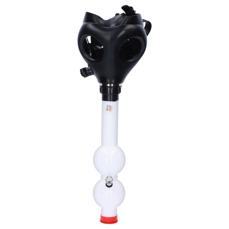 Silicone Gas Mask Bong with Acrylic Double Bubble Tube | Black