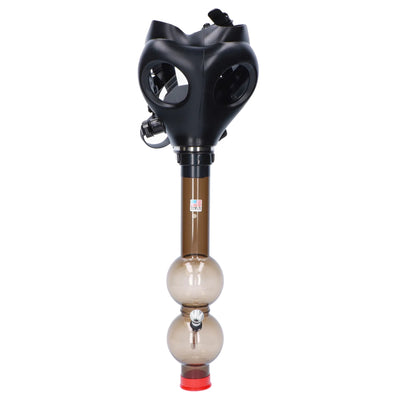 JM Plastics Black Gas Mask with Bright Acrylic Bong