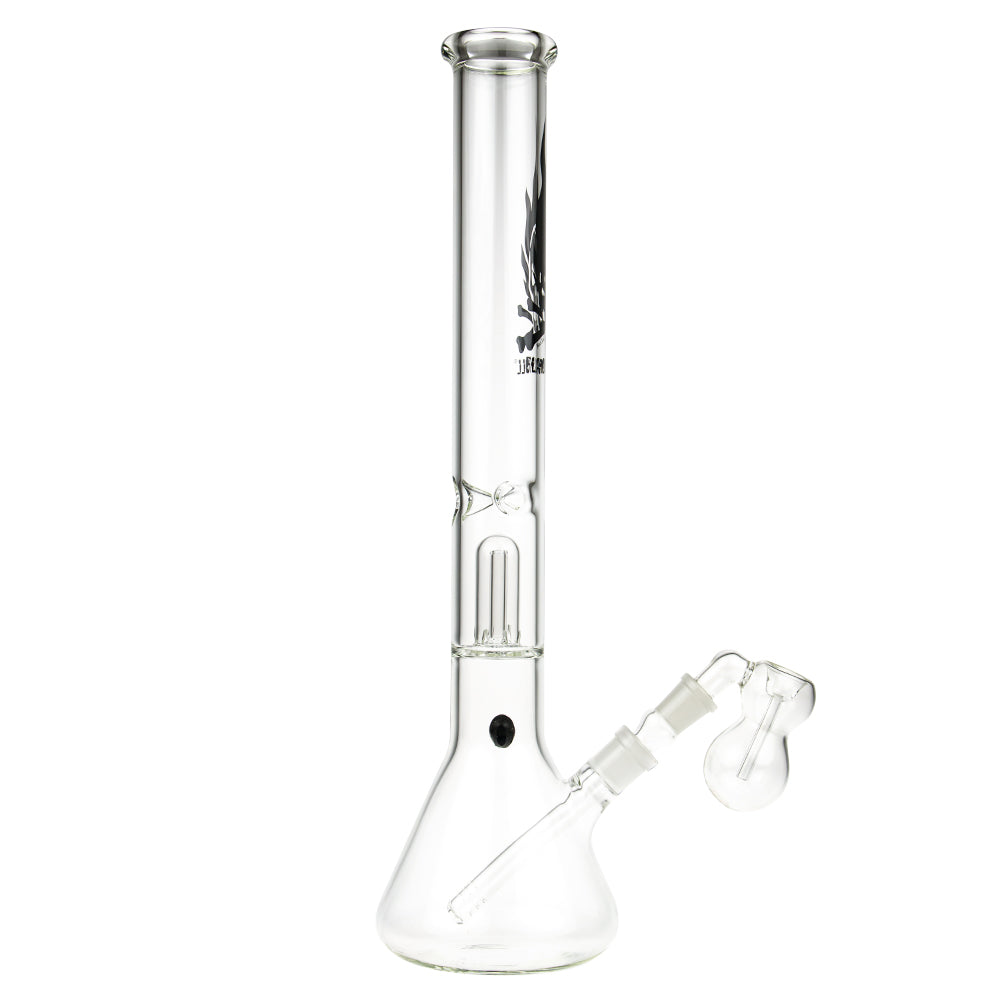 Black Leaf - Flaming Skull Percolator Bong - Clear - Side View 6