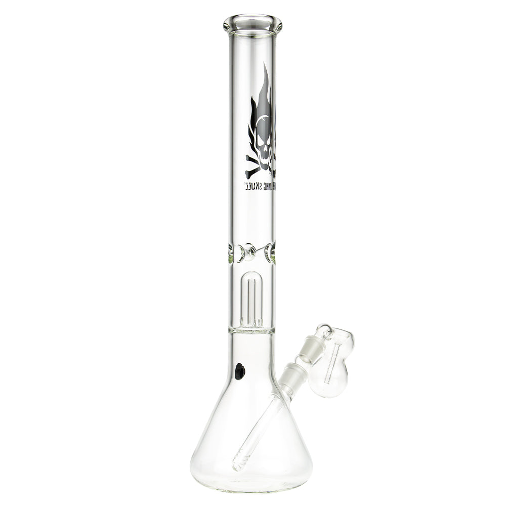 Black Leaf - Flaming Skull Percolator Bong - Clear - Side View 5