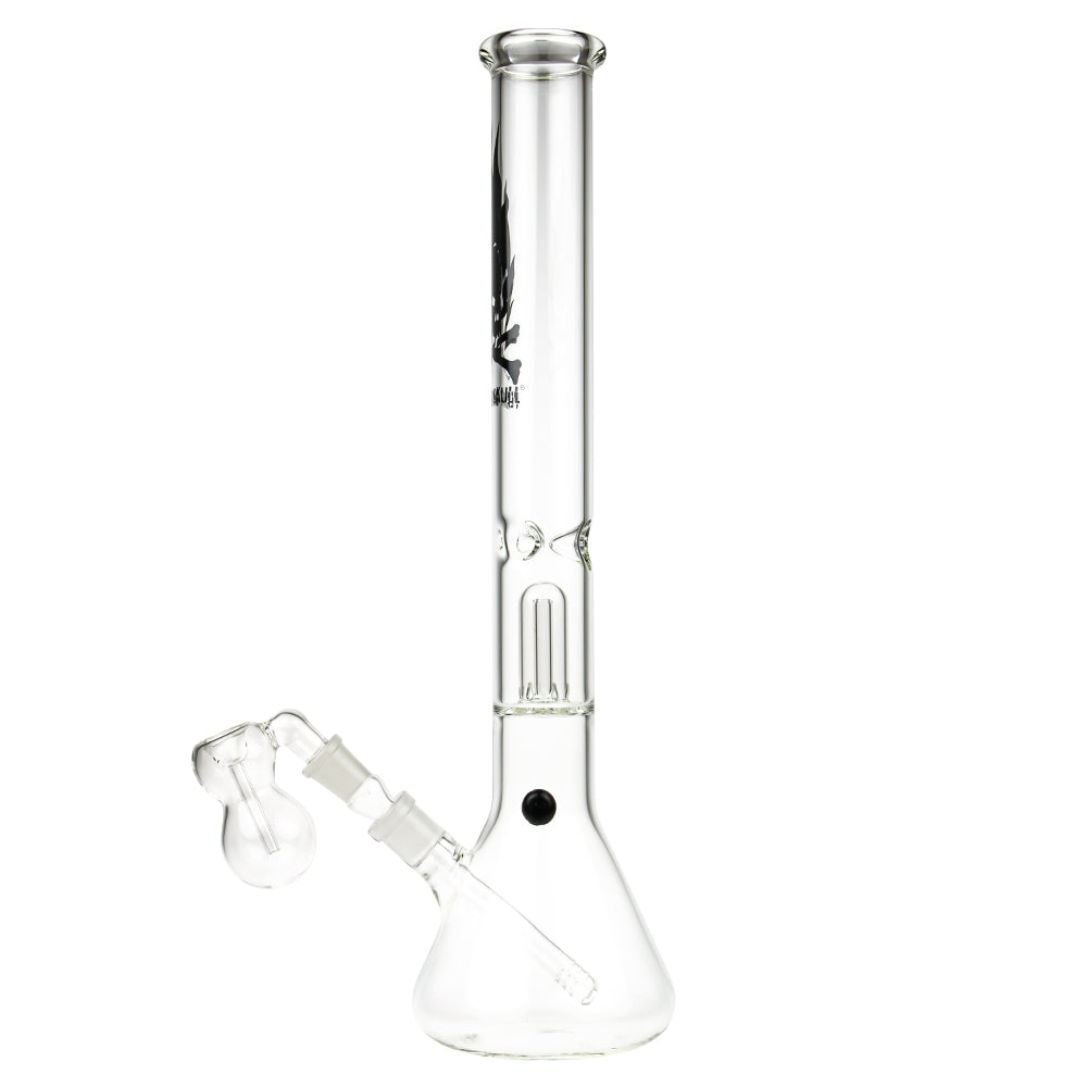 Black Leaf - Flaming Skull Percolator Bong - Clear - Side View 3