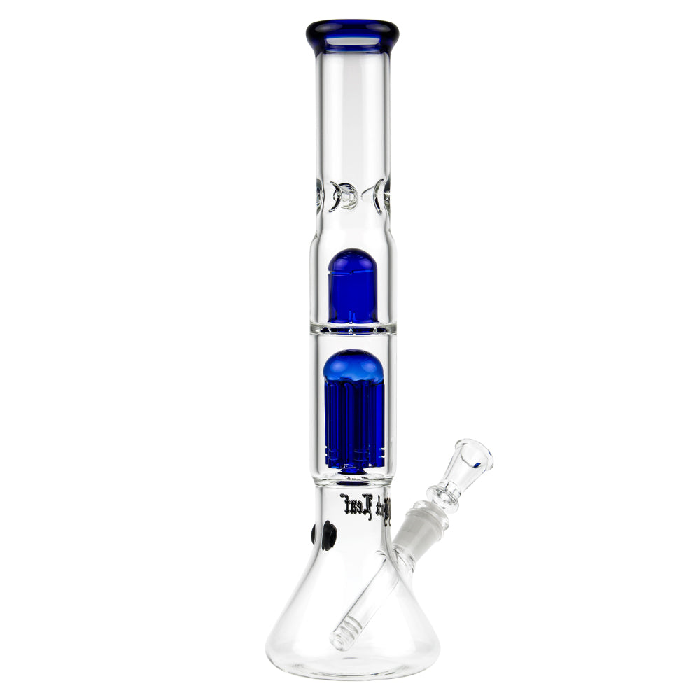 Black Leaf - ELITE Beaker Base 6-arm Perc Bong - Carb Hole - Blue - Side View 5