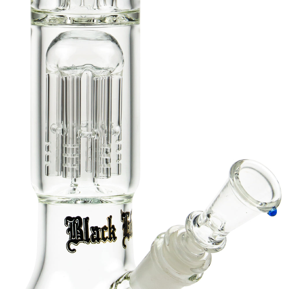 Black Leaf ELITE Beaker Base 6-Arm Perc Ice Bong | No Carb Hole - Tree Percolator