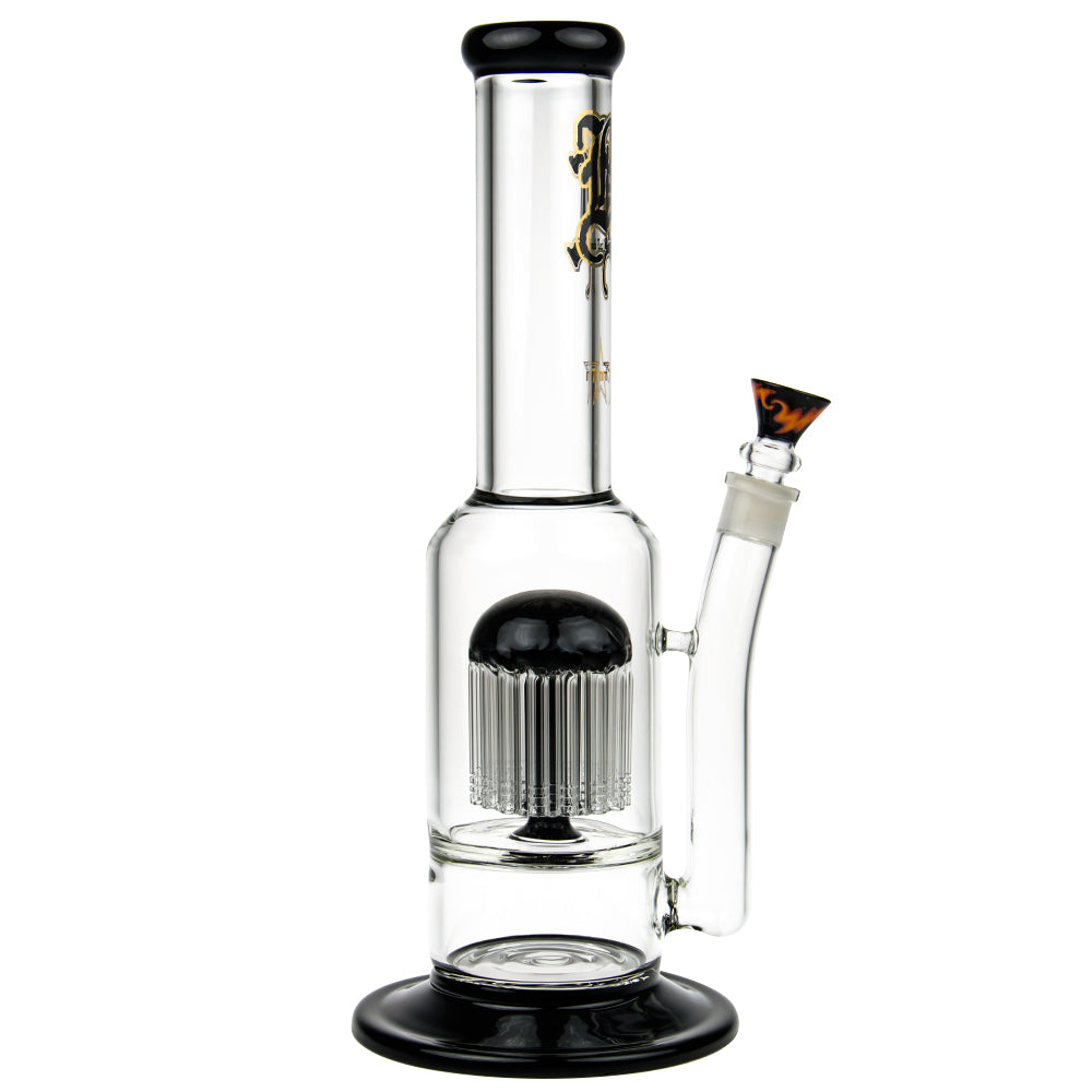 Black Leaf - Stemless 24-arm Perc 7mm Glass Bong - Black - Side View 6
