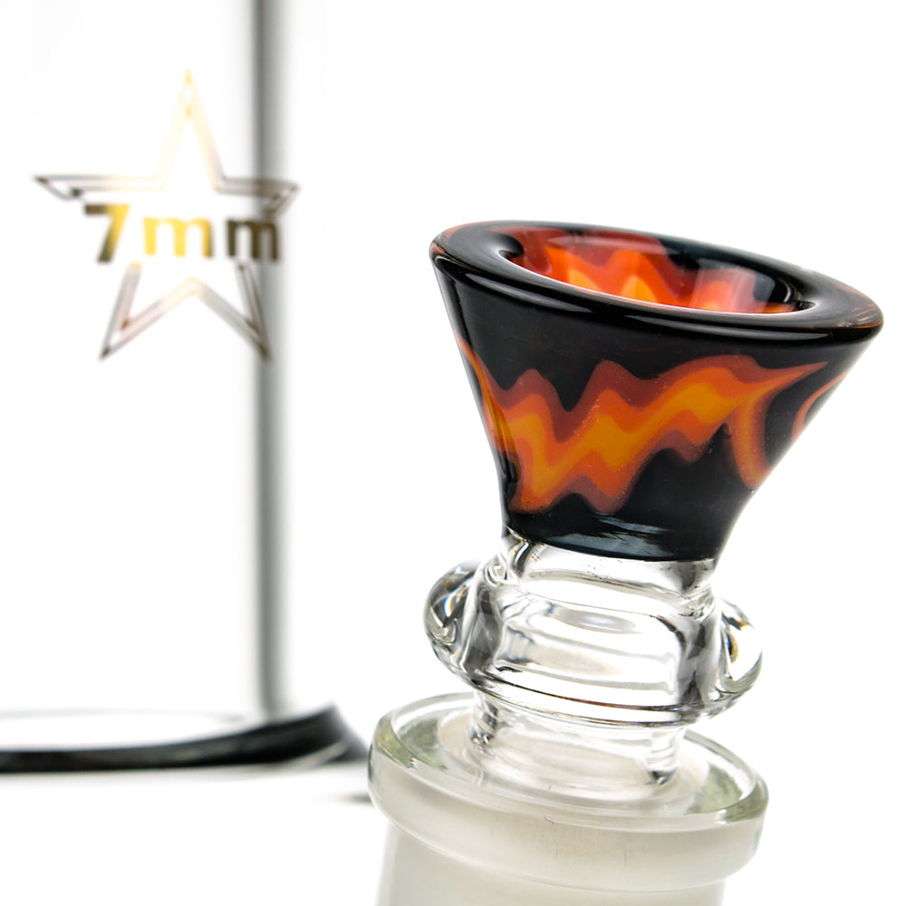 Black Leaf - Stemless 24-arm Perc 7mm Glass Bong - Black - Close Up Bowl