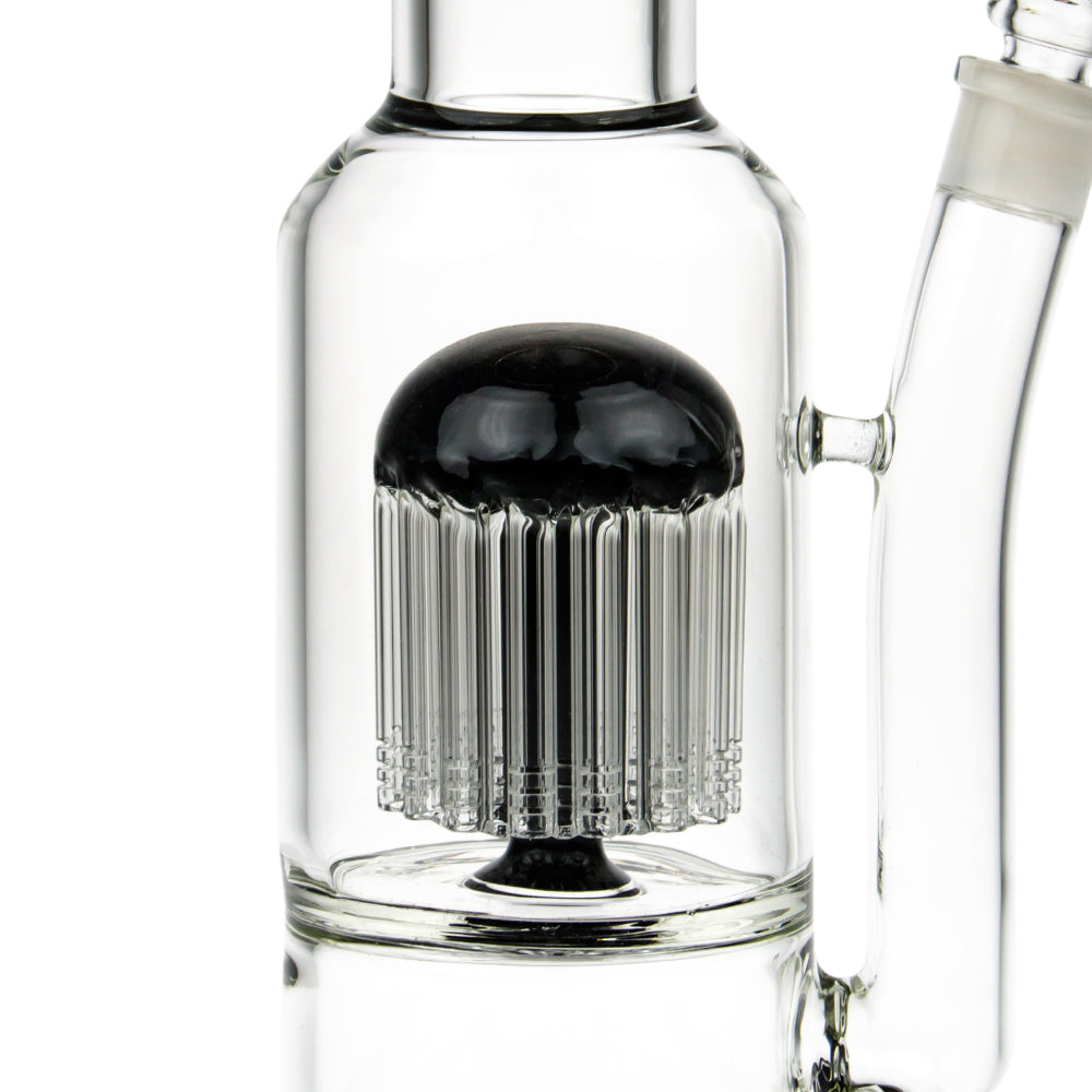 Black Leaf - Stemless 24-arm Perc 7mm Glass Bong - Black - Close Up Perc