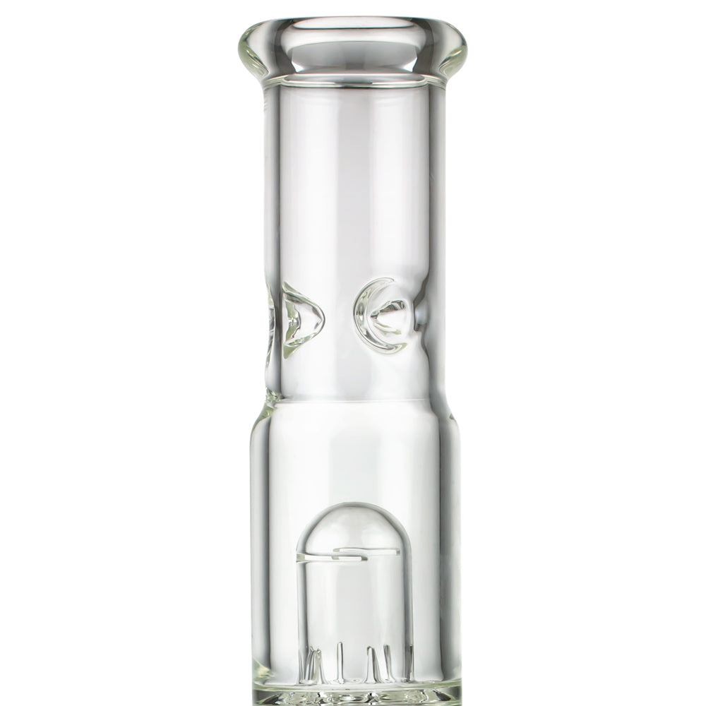 Black Leaf ELITE Cylinder 6-arm Perc Ice Bong | No Carb Hole - Ice Notches and Splash Guard 