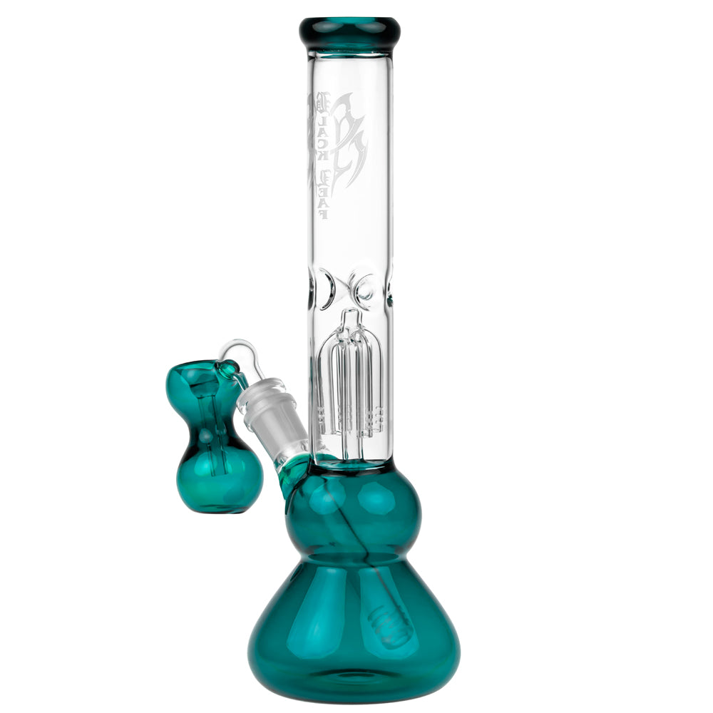 Black Leaf 4-arm Perc Bong with Ash Catcher | Emerald Green - Side View 4