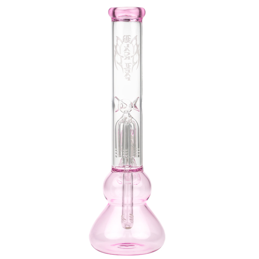 Black Leaf 4-arm Perc Bong with Ash Catcher | Pink - Back View