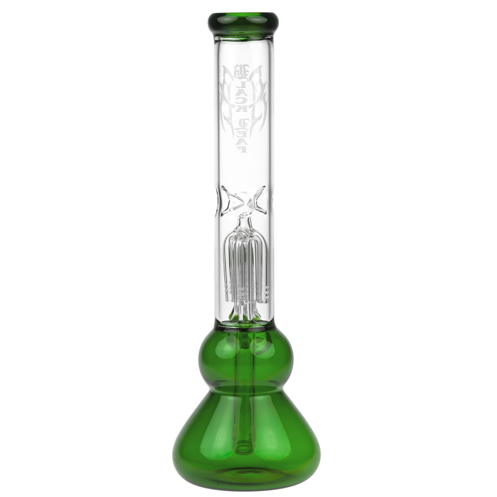 Black Leaf 4-arm Perc Bong with Ash Catcher | Green - Back View 