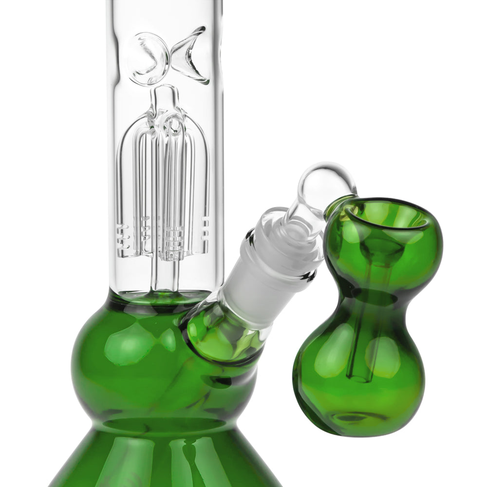 Black Leaf 4-arm Perc Bong with Ash Catcher | Green - Tree Percolator