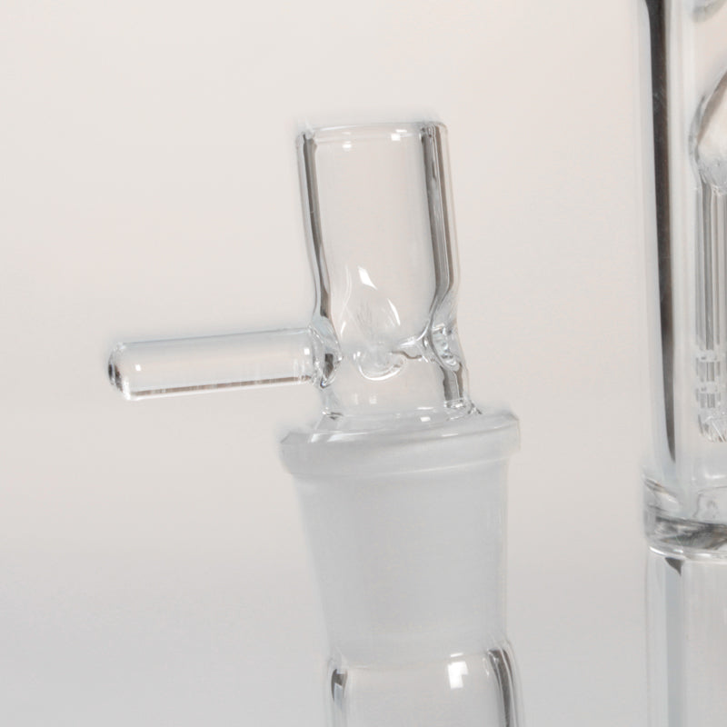 Black Leaf Glass Ice Bong with 10-Arm Tree Perc & Built-in Diffuser - Glass bowl with handle and screen
