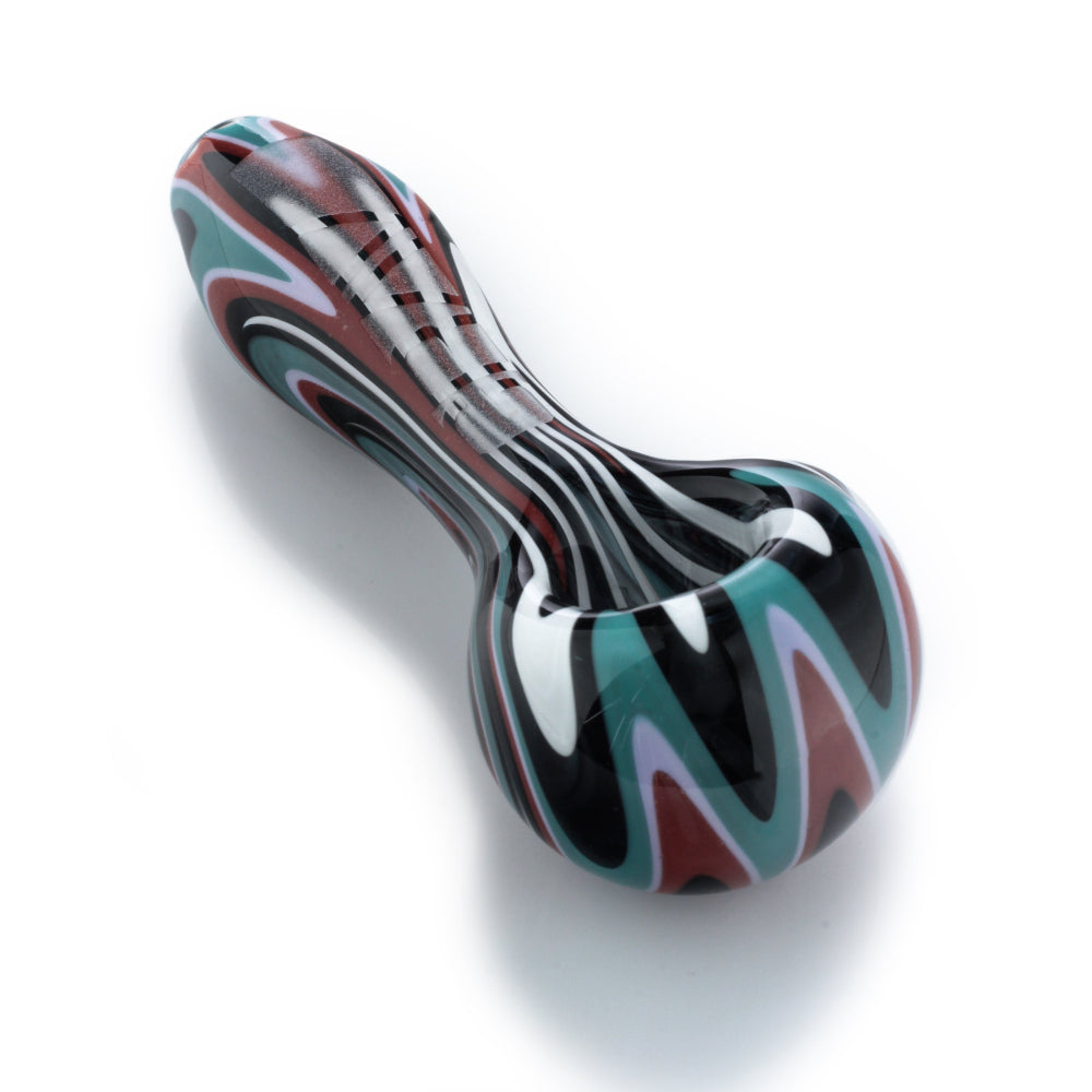 Grav Labs Classic WigWag Spoon Pipe | teal/red | side view 3