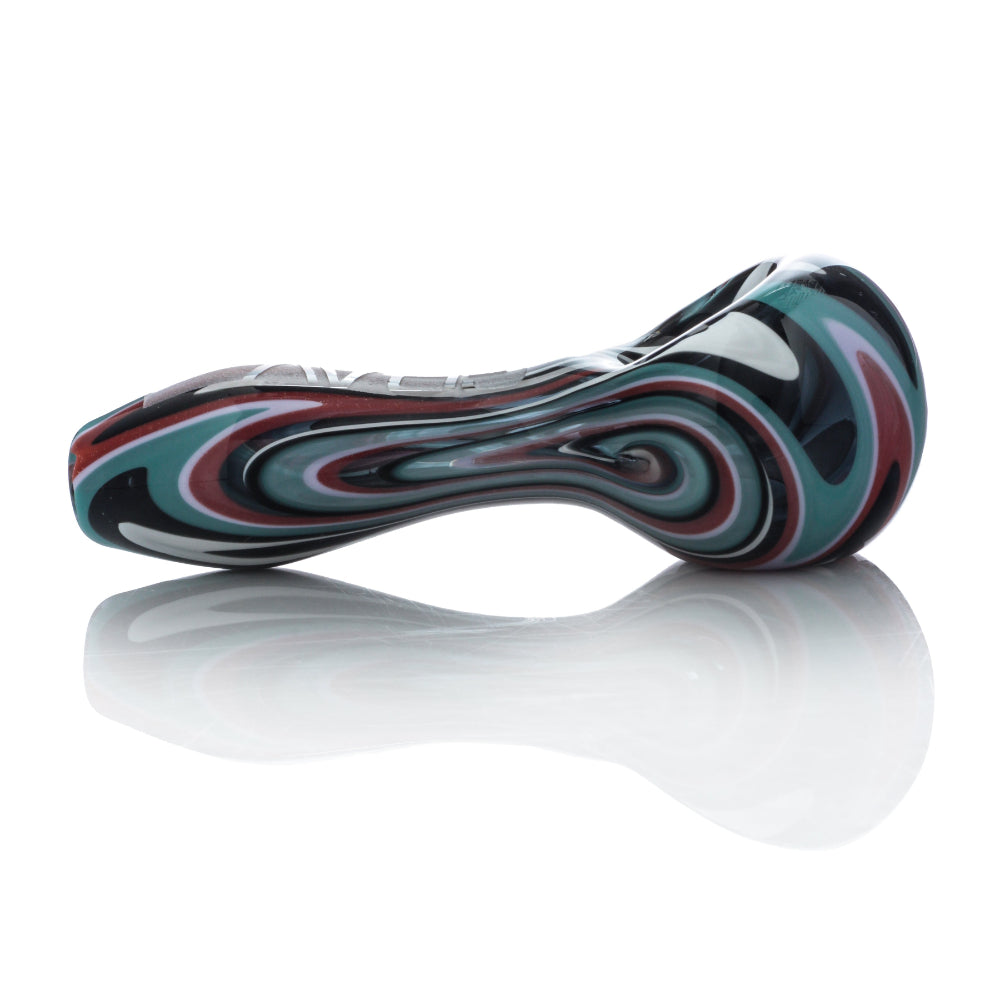 Grav Labs Classic WigWag Spoon Pipe | teal/red | side view 2