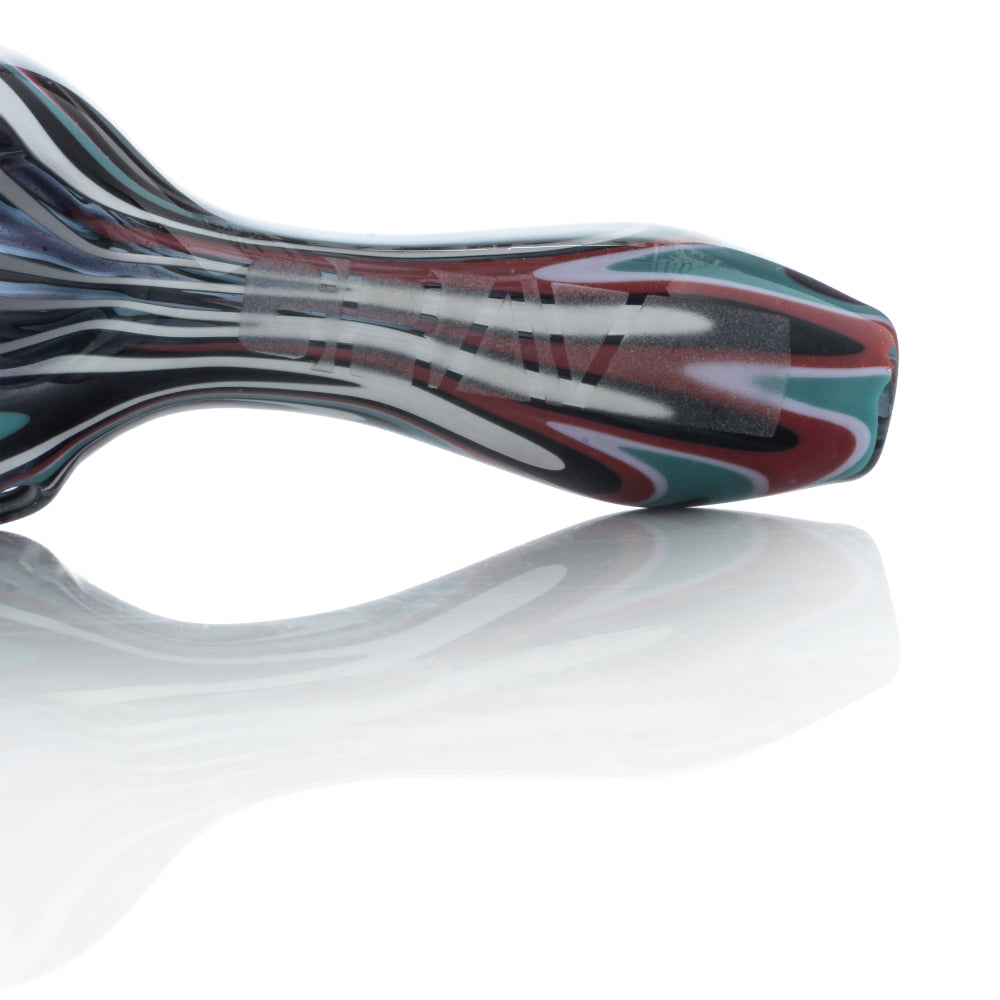 Grav Labs Classic WigWag Spoon Pipe | teal/red | stem view