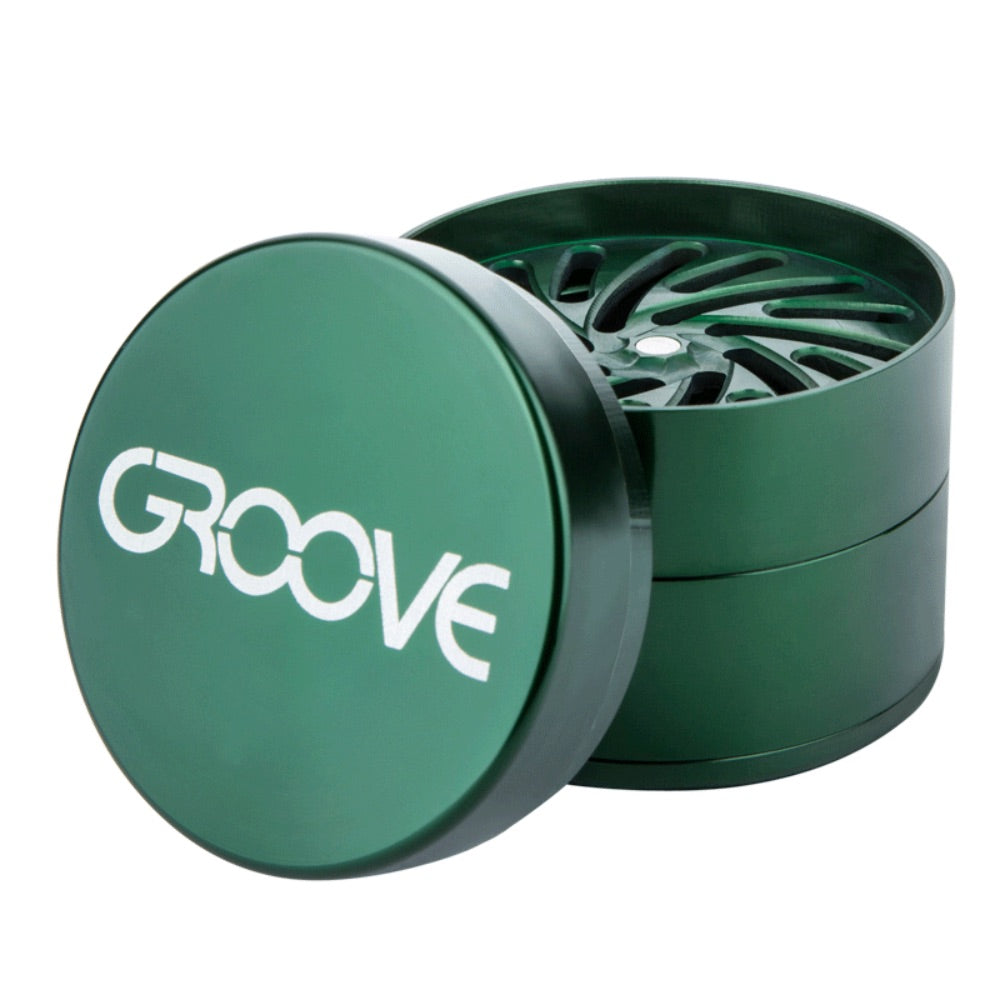 Aerospaced Groove 4-Piece Aluminum Grinders - 2 inch | Green