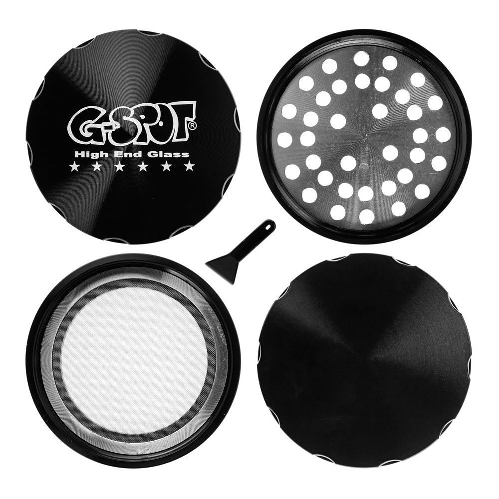 G-Spot - Aluminum Magnetic Herb Grinder - 4-part - 76mm - Black - All Parts