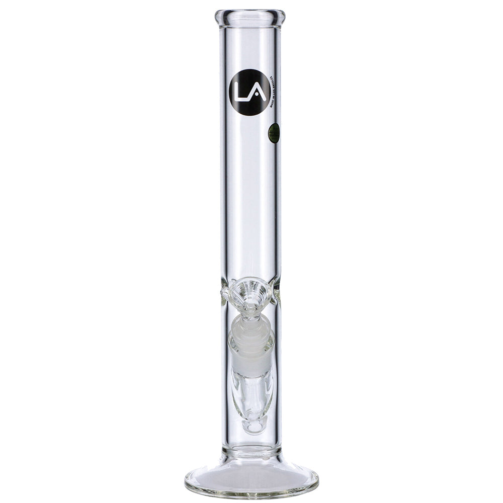 LA Pipes Clear Straight Ice Bong | 12 Inch | front view 