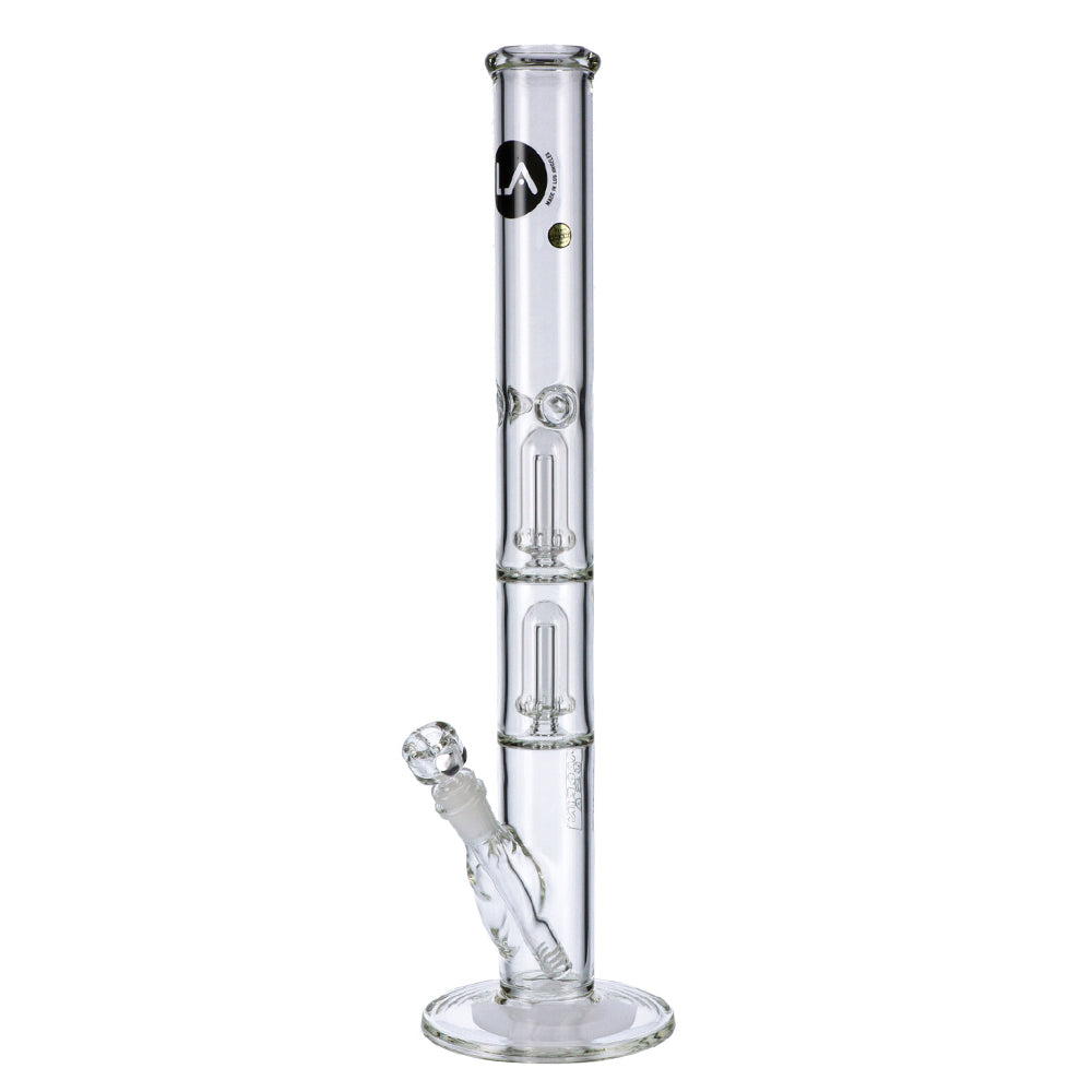 LA Pipes Straight Ice Bong with Double Showerhead Percolator | 20 Inch | side view 2