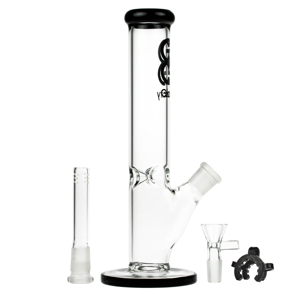 Glasscity Straight Cylinder Ice Bong | 10 Inch - Complete Set 